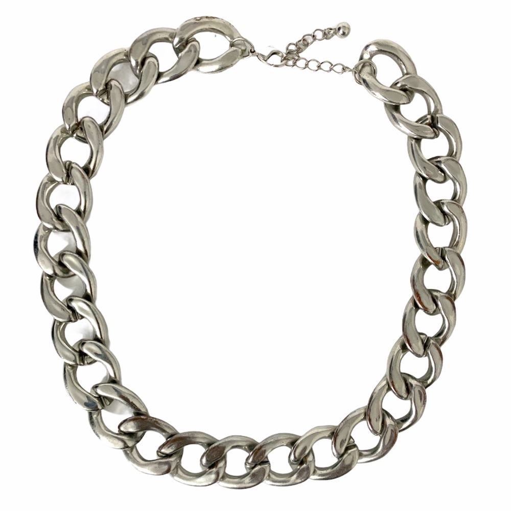 Large Link Silver Coker Necklace
